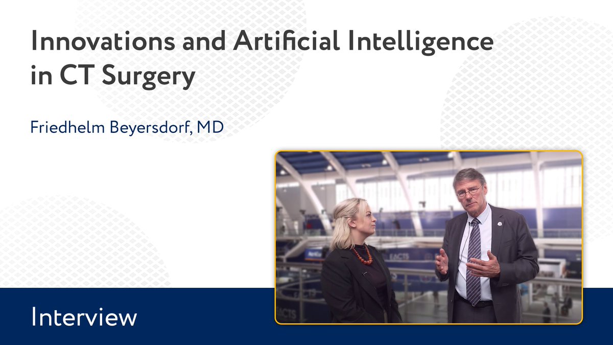CTSNet (@ctsnetorg) on Twitter photo Innovations and Artificial Intelligence in CT Surgery: An Interview With Friedhelm Beyersdorf
At the 2024 EACTS Annual Meeting, <a href="/ACopperwheat/">Alice Copperwheat</a> spoke with Dr. Friedhelm Beyersdorf about innovations and artificial intelligence in cardiothoracic surgery.
🔗ow.ly/e7qF50VSUEL Innovations and Artificial Intelligence in CT Surgery: An Interview With Friedhelm Beyersdorf
At the 2024 EACTS Annual Meeting, <a href="/ACopperwheat/">Alice Copperwheat</a> spoke with Dr. Friedhelm Beyersdorf about innovations and artificial intelligence in cardiothoracic surgery.
🔗ow.ly/e7qF50VSUEL