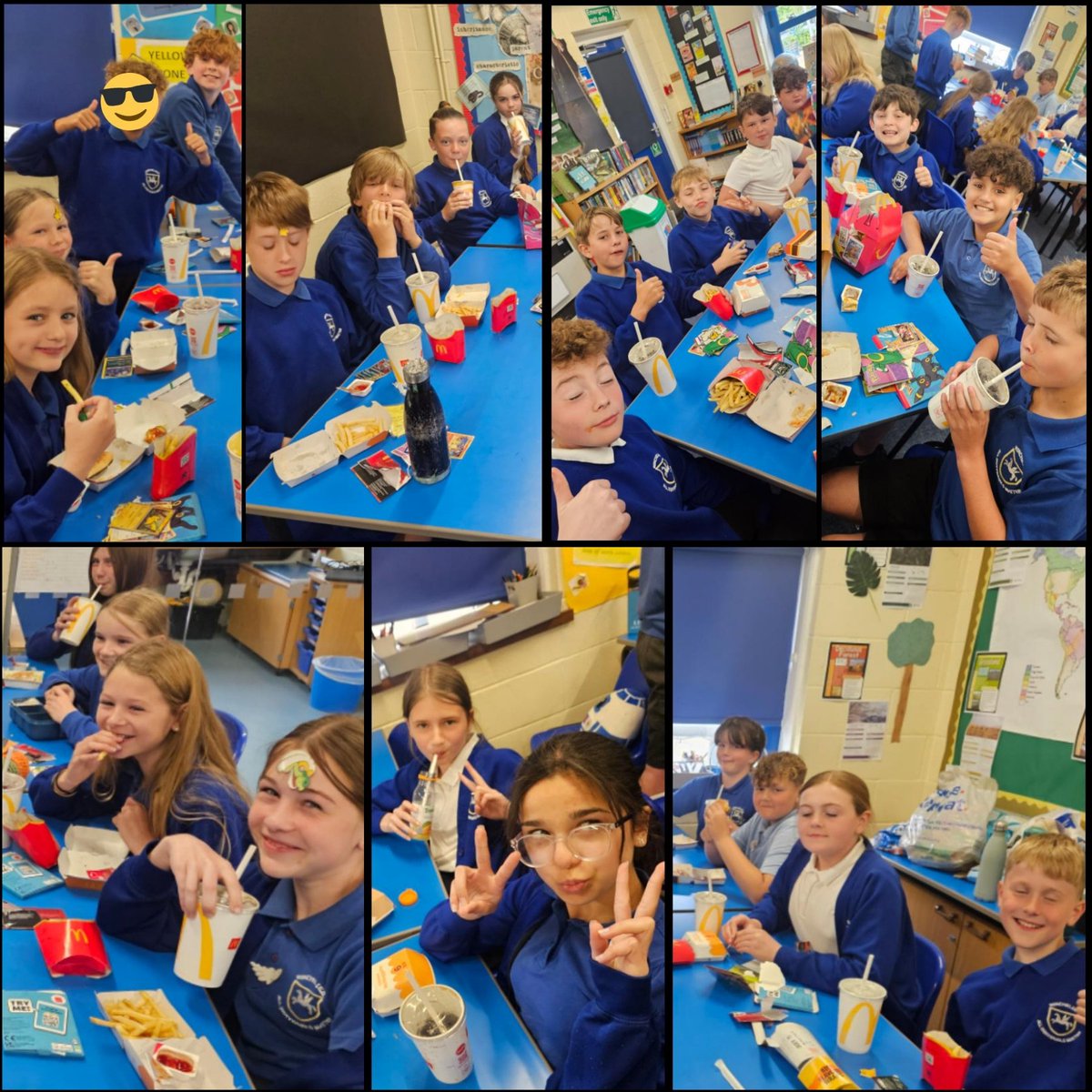 Well Done Quartz Class! Year 6 finished their last SATs assessment today (just writing to focus on now!).  They have worked hard and gave it their very best. We are very proud of them! So, of course, we had to celebrate with the traditional 'end-of-SATs' McDonalds! Yummy!
🍔🍟💙