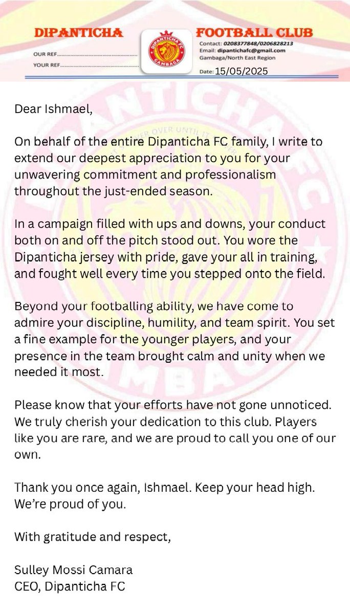 IddrisuIsmael3's tweet photo. Thank you @Dipanticha_Fc  
we can still work hard to get there, Positivity is always the key...💪💪
#DIPANTICHAFC
#ItsNeverOverUntilItsOver https://t.co/5NUpVBVLLy