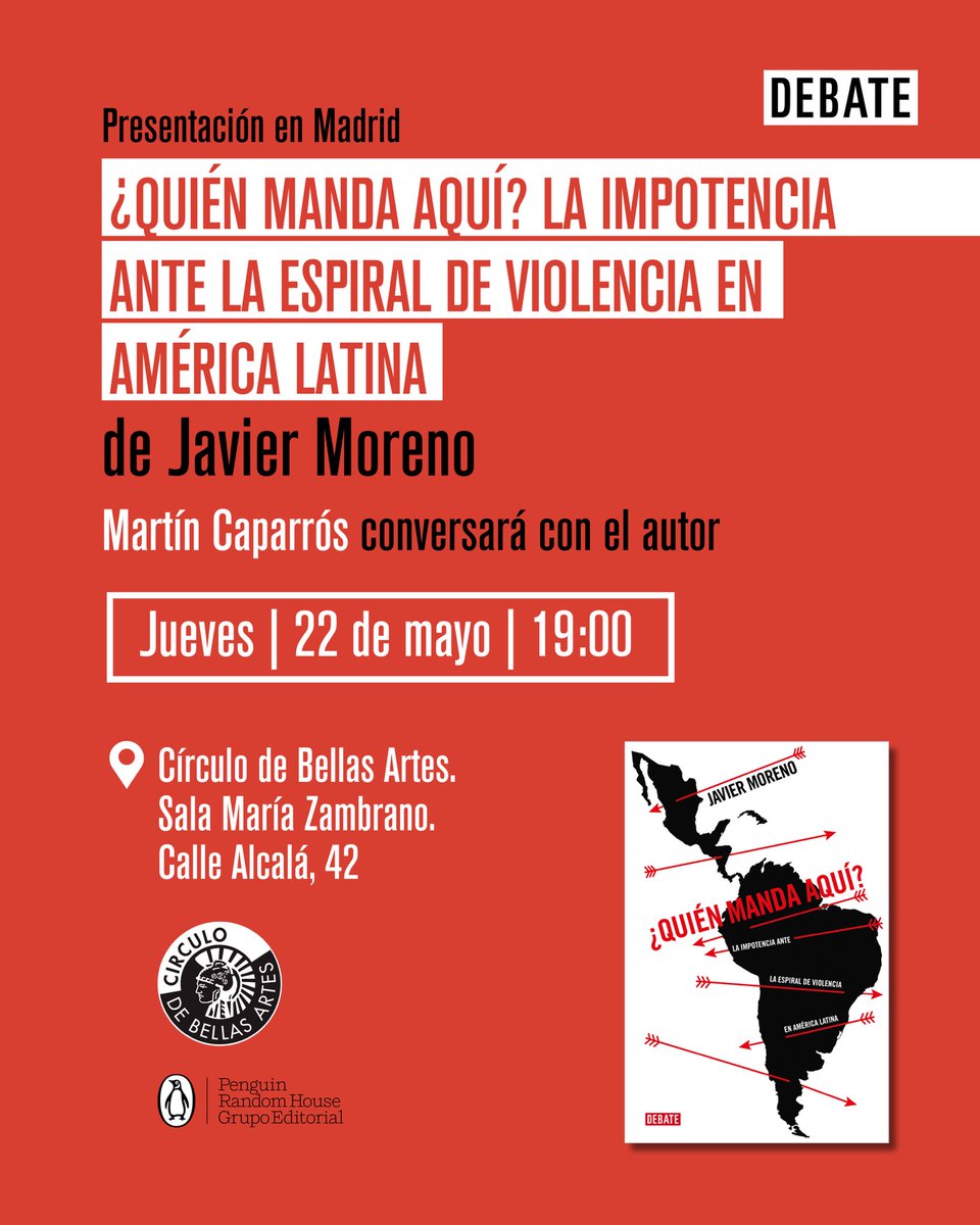 javier moreno barber (@morenobarber) on Twitter photo Junto con Martín Caparrós <a href="/martin_caparros/">Martín Caparrós</a> presentamos mi libro “¿Quién manda aquí?” El próximo jueves, día 22, en el Círculo de Bellas Artes, a las siete. Si están por Madrid, ese día no hay plan más interesante. Martín siempre tiene cosas muy importantes que decir… Junto con Martín Caparrós <a href="/martin_caparros/">Martín Caparrós</a> presentamos mi libro “¿Quién manda aquí?” El próximo jueves, día 22, en el Círculo de Bellas Artes, a las siete. Si están por Madrid, ese día no hay plan más interesante. Martín siempre tiene cosas muy importantes que decir…