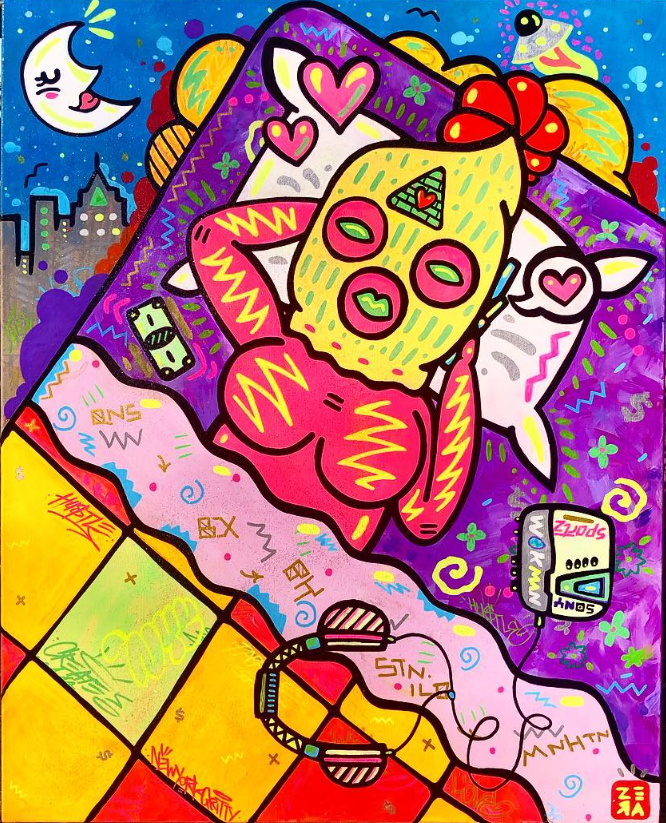 Once upon an era.. Flip Phone Nights &amp; Free Minutes after 9PM 🛸💕 Original 24"x30" Acrylics on Canvas 🎨