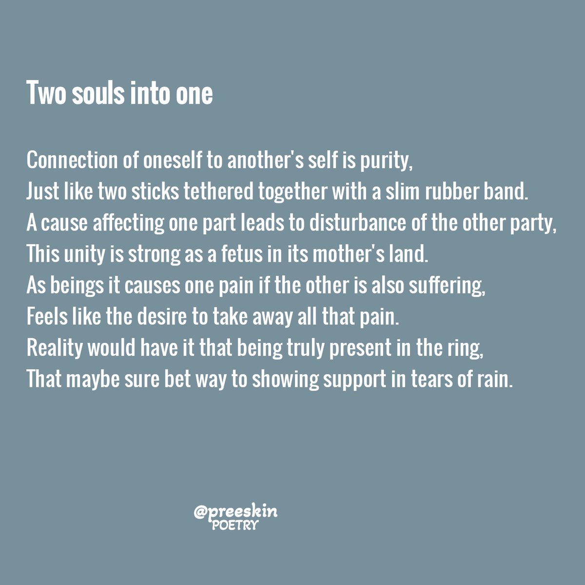 preeskin's tweet photo. Two souls into one 
#love #poetry https://t.co/FDRZsCMufZ