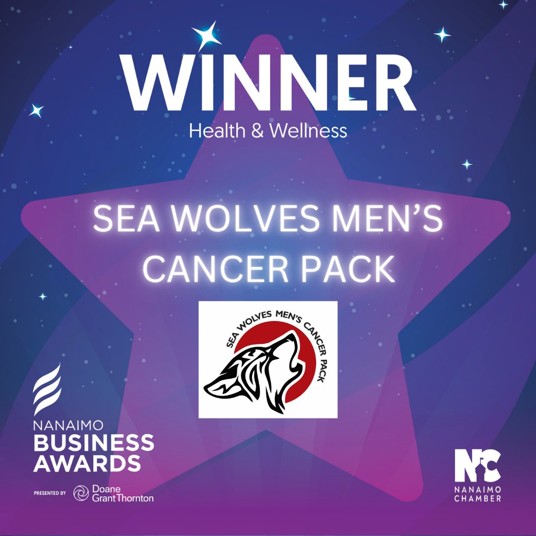 Health &amp; Wellness Award- Nanaimo Business Awards 2025
Shoutout to Sea Wolves Men’s Cancer Pack—your strength, courage, and support network are an inspiration to all.
Thank you for putting men's health and community first.
#HealthAndWellness #SeaWolves #NanaimoBusinessAwards