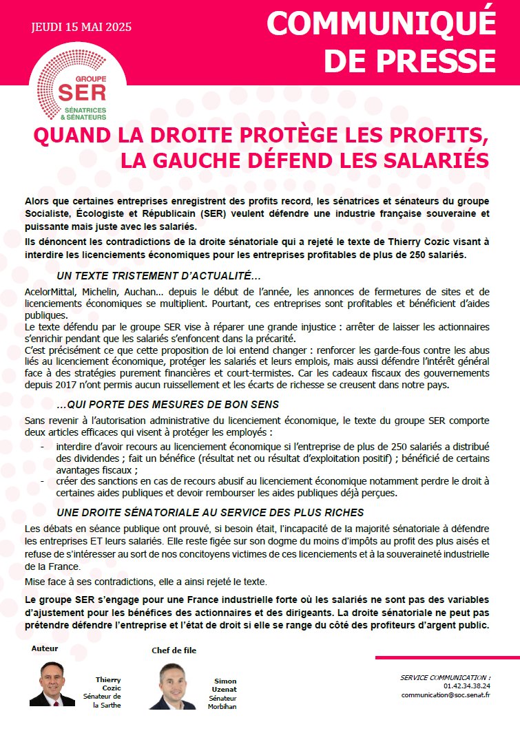 🔴 La droite rejette notre texte visant à interdire les licenciements économiques aux entreprises de +250 salariés qui font des profits et/ou qui bénéficient d'aides de l'État.
🪙 Pile, les actionnaires gagnent, face, les salariés perdent.
Nous refusons cette logique.