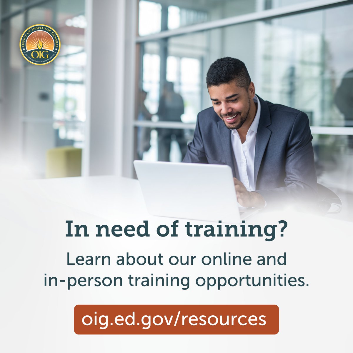 Did you know that the OIG offers free training to help you identify and report fraud, waste, abuse in Federal education program? Yep – both online and in-person should your school or organization need it. Learn more on our website 👉 oig.ed.gov/resources/free…