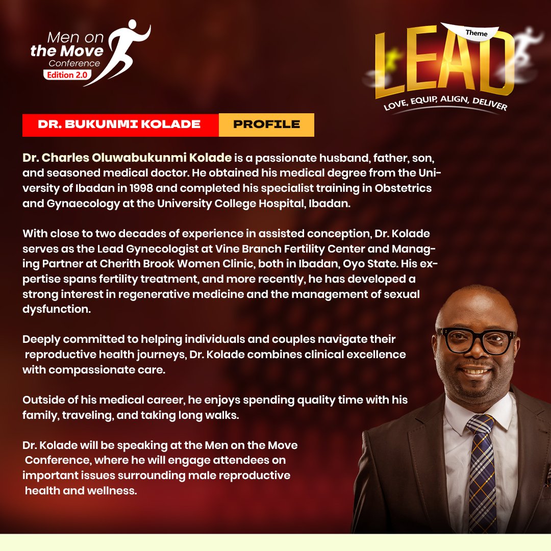 MOTM_conf's tweet photo. Sexuality Redefined — Health for Modern Men!

Dr. Bukunmi Kolade is bringing truth, clarity, and expert insight to one of the most critical issues facing men today—owning your body and your journey. https://t.co/AhpOuYtjdd