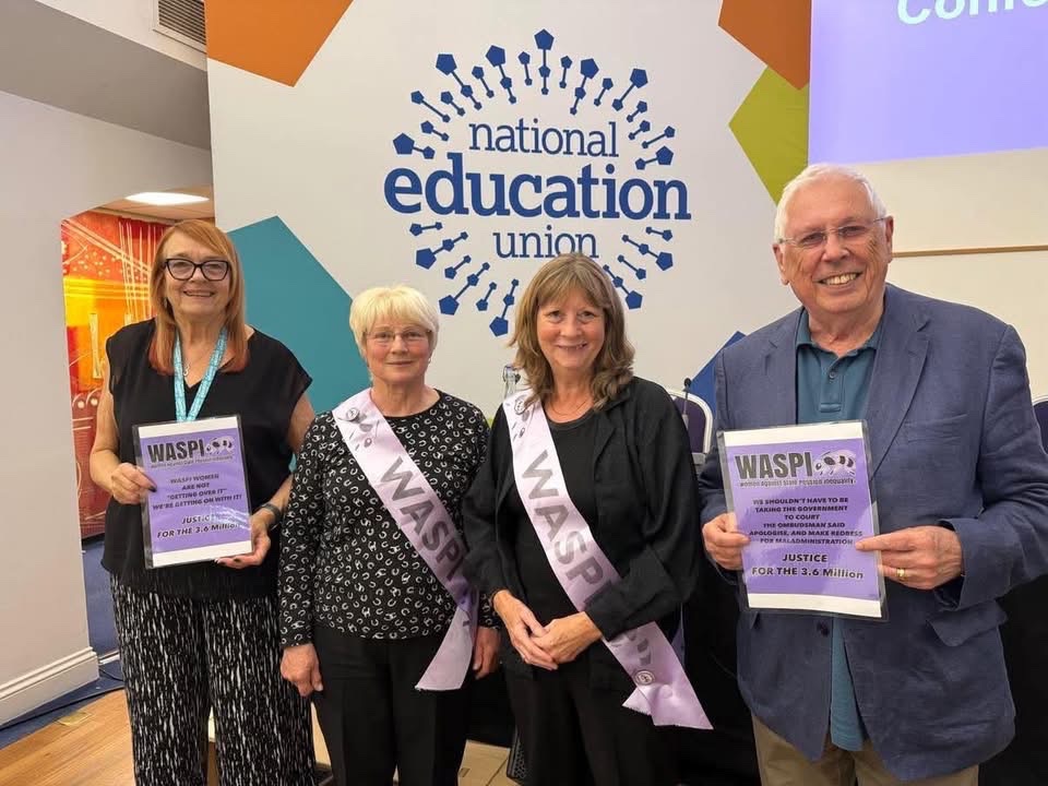WASPI_Campaign's tweet image. For all retired teachers out there, #WASPI women Frances
and Debbie were invited to
speak at the @NEUnion Retired Members Conference yesterday. They were a big hit! If you’re a retired member, give them a like and a repost!
