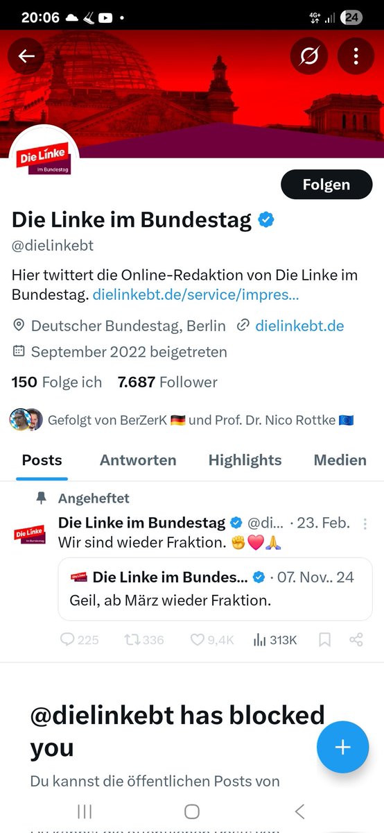 3x die Wahrheit über diese Mauermörderpartei gesagt und schon wird man vom linken Müll blockiert. Sowas aber auch....🔴🤡🤡🤡
