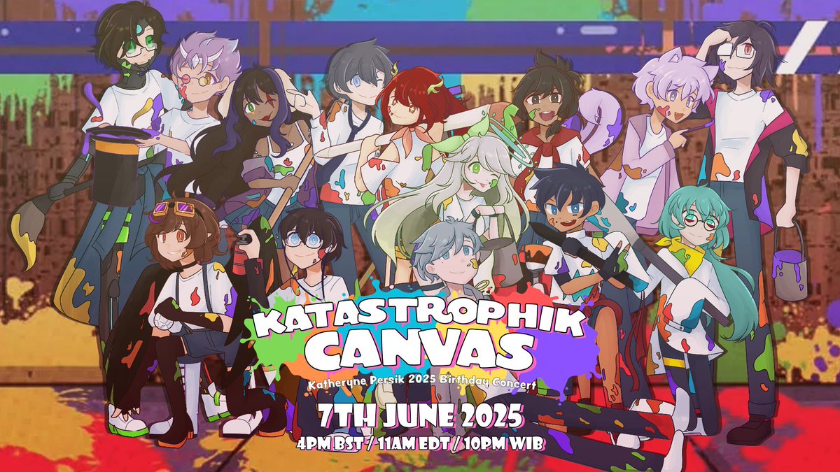 PersikKatheryne's tweet photo. KATASTROPHIK CANVAS
Katheryne Persik 2025 Birthday Concert
will be held on...

SATURDAY, JUNE 7TH 2025
4pm BST / 11am EDT / 10pm WIB
(with some additional timezones provided in the 2nd picture!)

Please look forward to the concert!! https://t.co/vamHMrR9Qw