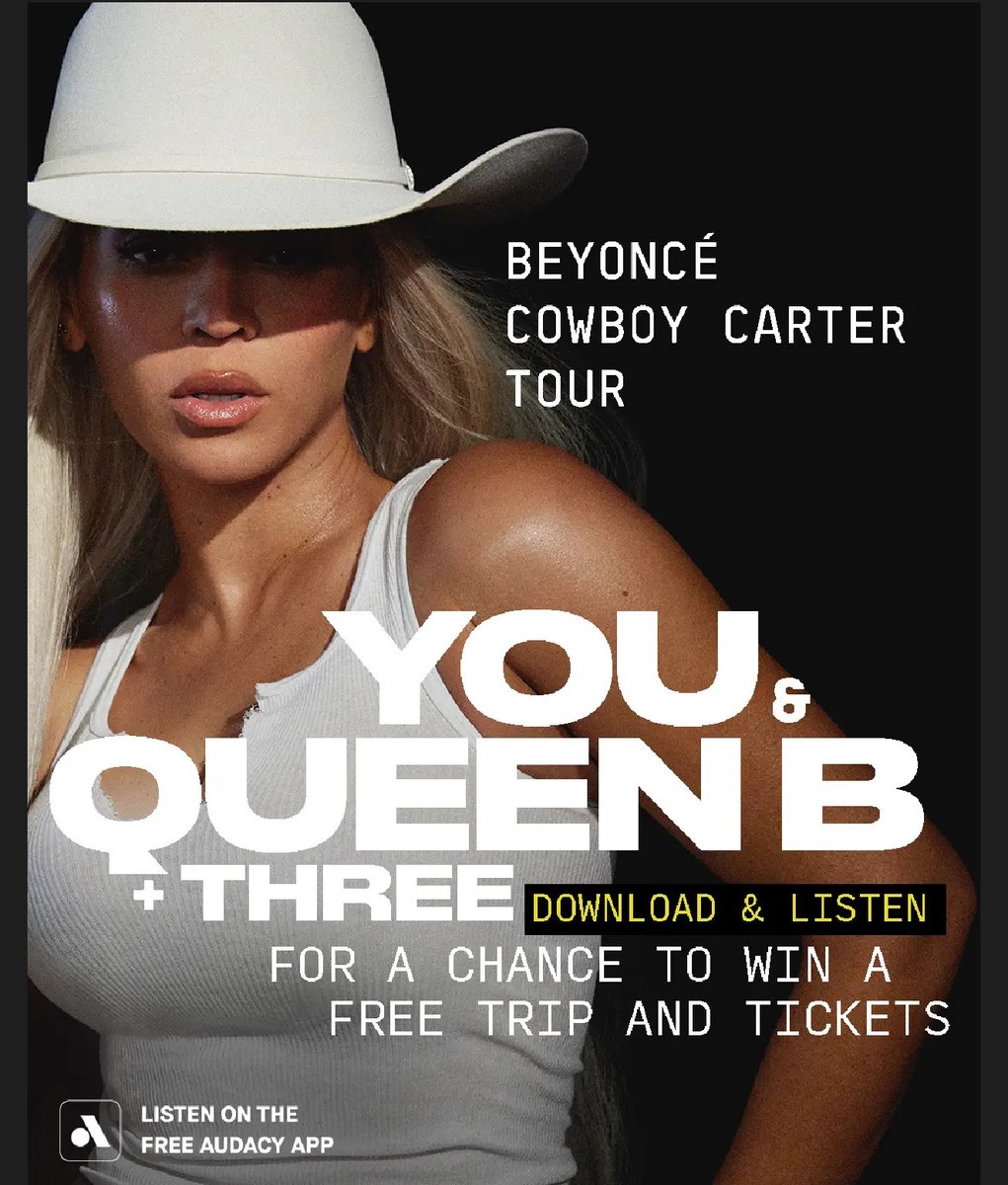 Beyoncé is bringing the Cowboy Carter Tour home to Houston, You and three of your friends June 28th! flights, hotel, and four tickets to the show! Download  Audacy app, listen for a minimum of 1 hour for your daily entry for a chance to win this national contest!