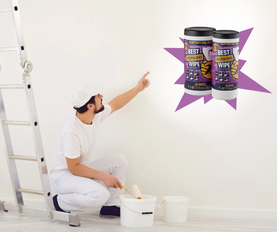 BestWorkingWipe's tweet image. Paint mess? No stress. Our Best Working Daul-Sided Wipes make cleanup a breeze and keep your crew clean and productive. Get the wipes that are tough on paint and gentle on hands! #CleanupMadeEasy #EffortlessCleaning #industrialcleaningsupply #paint  #wipe #workingwipes