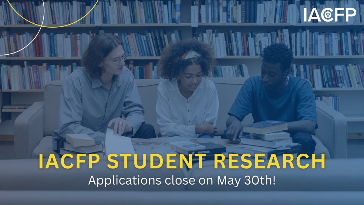 The IACFP Student Research Awards application window is closing...submit your study on correctional psychology, criminology, and justice by May 30th to be considered for a $2500 grant to support your scholarship.
bit.ly/3TUBLp6