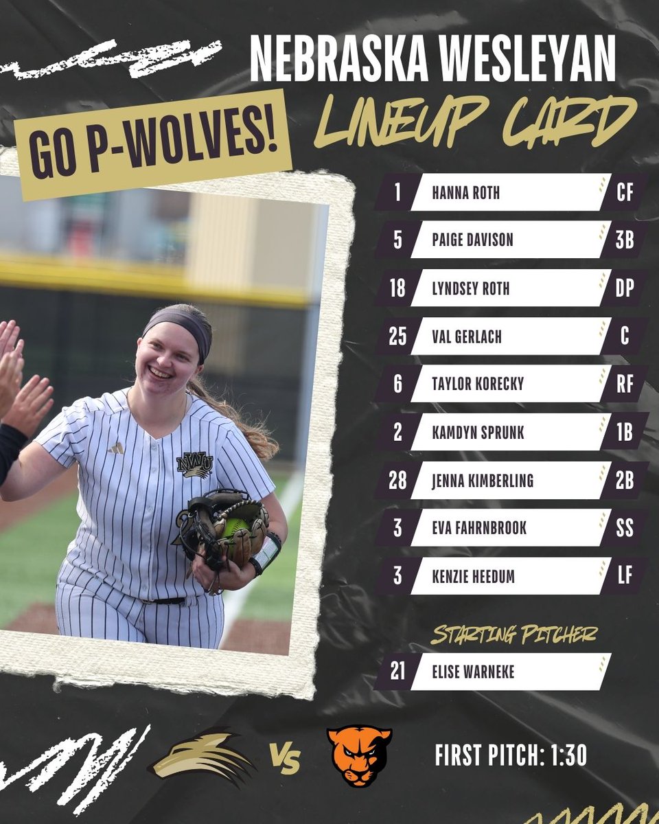 Nebraska Wesleyan University Athletics (@nwusports) on Twitter photo Lineup Card is in! Almost go time!
📊: iwusports.com/sidearmstats/s…
🎥: ncaa.com/champs-pass?B=…
#PWolfNation | #d3sb | <a href="/NWU_SOFTBALL/">Nebraska Wesleyan Softball</a> Lineup Card is in! Almost go time!
📊: iwusports.com/sidearmstats/s…
🎥: ncaa.com/champs-pass?B=…
#PWolfNation | #d3sb | <a href="/NWU_SOFTBALL/">Nebraska Wesleyan Softball</a>