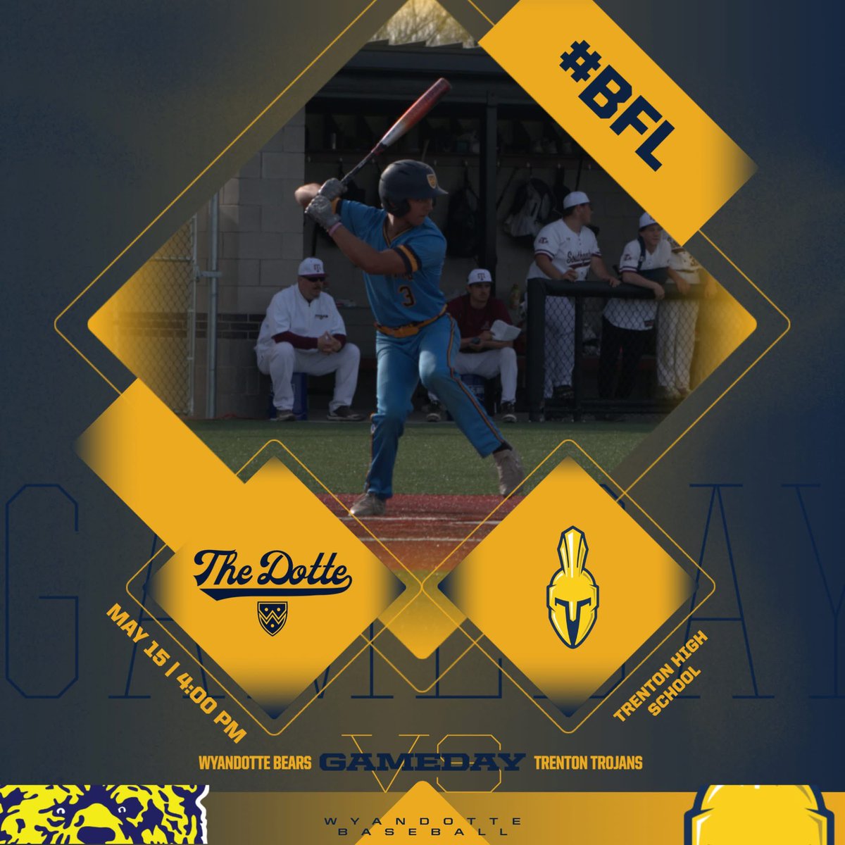 Wyandotte Baseball (@wybearsbaseball) on Twitter photo It’s Another DRL Game Day on the road at Trenton (20-5, 7-4) for the Bears (12-11, 9-5)
First pitch is at 4:00 with Ethan Ivity on the bump
#BFL🐻
<a href="/alexwmuller_NH/">Alexander Muller</a> <a href="/Sports_by_Sam/">Samantha Elliott</a> <a href="/ColdWeatherBats/">Cold Weather Bats</a> It’s Another DRL Game Day on the road at Trenton (20-5, 7-4) for the Bears (12-11, 9-5)
First pitch is at 4:00 with Ethan Ivity on the bump
#BFL🐻
<a href="/alexwmuller_NH/">Alexander Muller</a> <a href="/Sports_by_Sam/">Samantha Elliott</a> <a href="/ColdWeatherBats/">Cold Weather Bats</a>