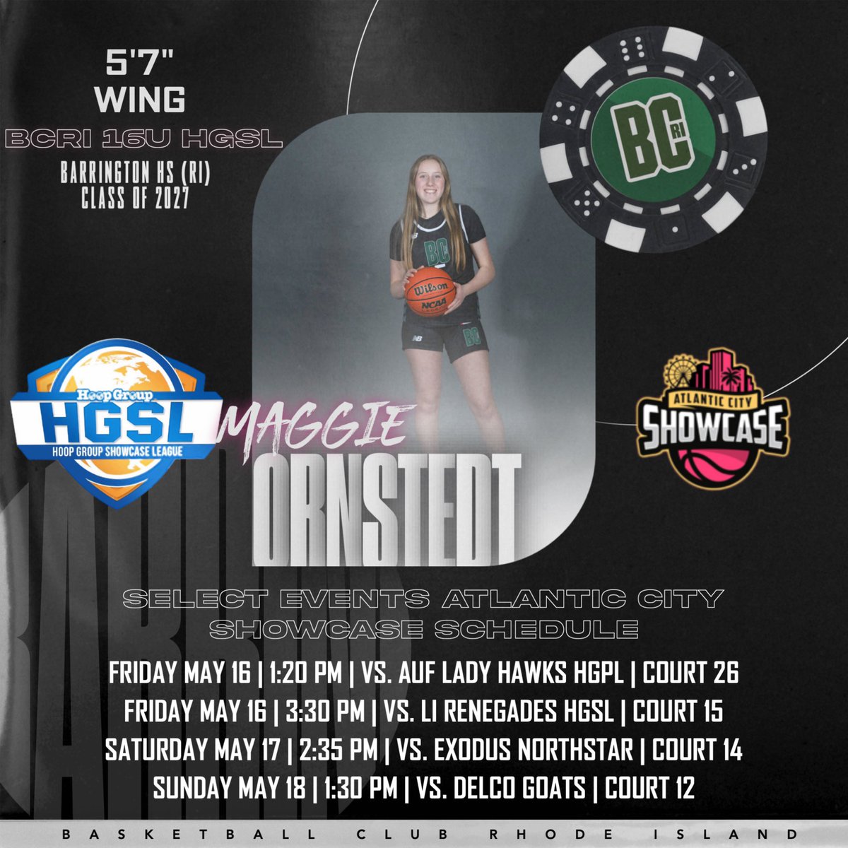Maggie Ornstedt (Barrington ‘27) has a knack for the basketball on both ends of the floor. Maggie is an excellent rebounder and can push the ball ahead in transition. She’s always looking to make the right play and moves well without the ball, creating advantages. High IQ