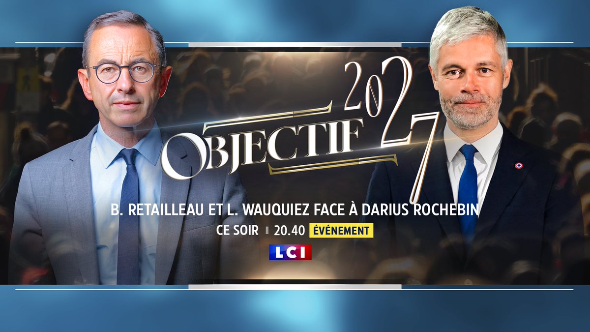 Martin Ripoche (@martin_ripoche) on Twitter photo « OBJECTIF 2027 », avec Bruno Retailleau et Laurent Wauquiez, c’est ce soir à 20h40 sur <a href="/LCI/">LCI</a> ! <a href="/DariusRochebin/">Darius Rochebin</a> <a href="/Acarrouer/">Amélie Carrouër</a> <a href="/agindre/">Adrien Gindre</a> « OBJECTIF 2027 », avec Bruno Retailleau et Laurent Wauquiez, c’est ce soir à 20h40 sur <a href="/LCI/">LCI</a> ! <a href="/DariusRochebin/">Darius Rochebin</a> <a href="/Acarrouer/">Amélie Carrouër</a> <a href="/agindre/">Adrien Gindre</a>