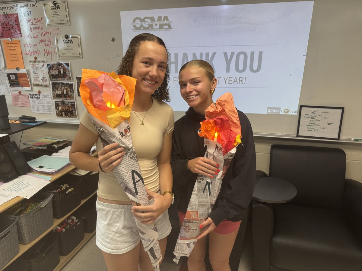 CoachOlson11's tweet image. Top 5 in the state in print, and top 10 in news websites for Ohio high school newspaper programs for the @RaptorReporters!! So proud of these kids. The torch has officially been passed along to our next pair of editor-in-chiefs!