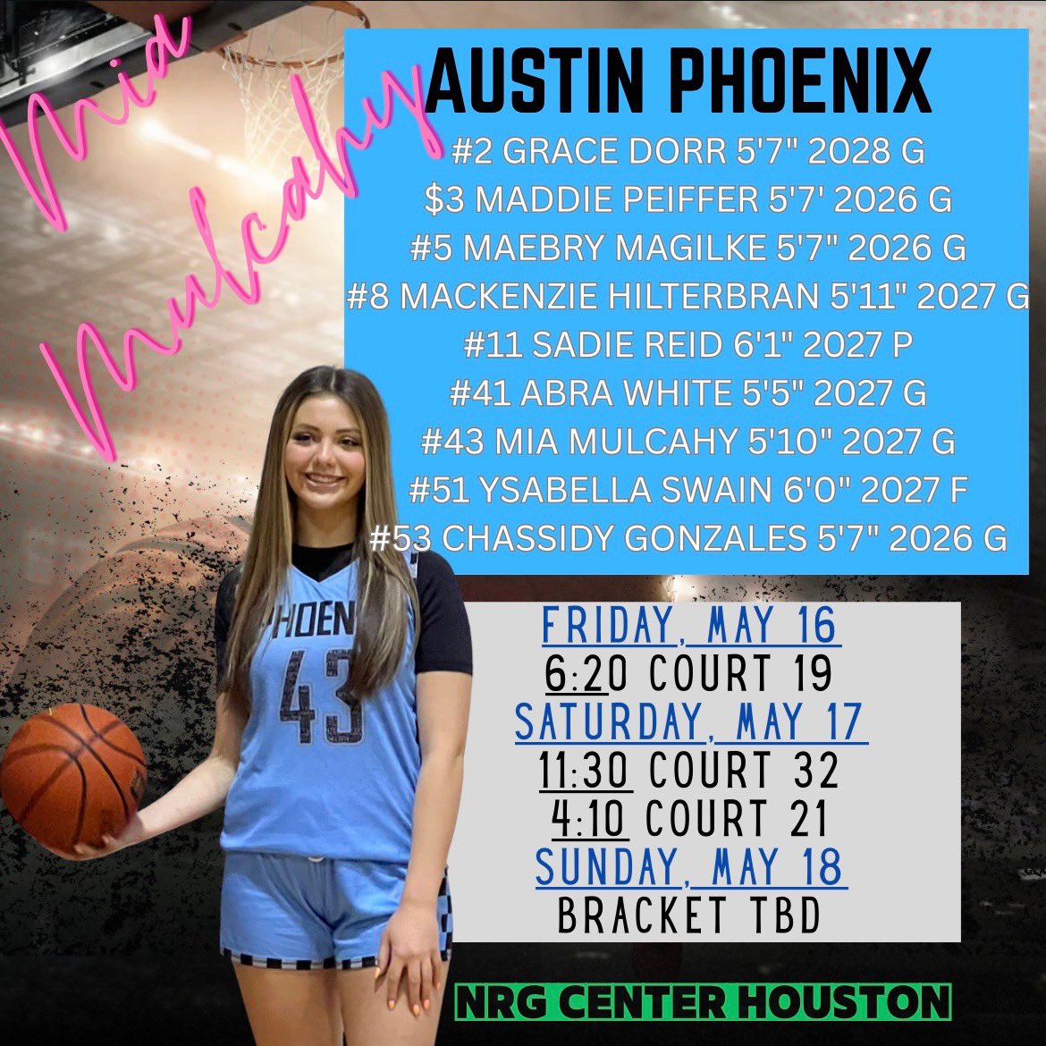 Mia Mulcahy (@miamulcahy11) on Twitter photo Here is my updated schedule for Clash Of The Clubs this weekend! Very excited and ready to play with my team! <a href="/phoenixselect/">Phoenix Select</a> Here is my updated schedule for Clash Of The Clubs this weekend! Very excited and ready to play with my team! <a href="/phoenixselect/">Phoenix Select</a>