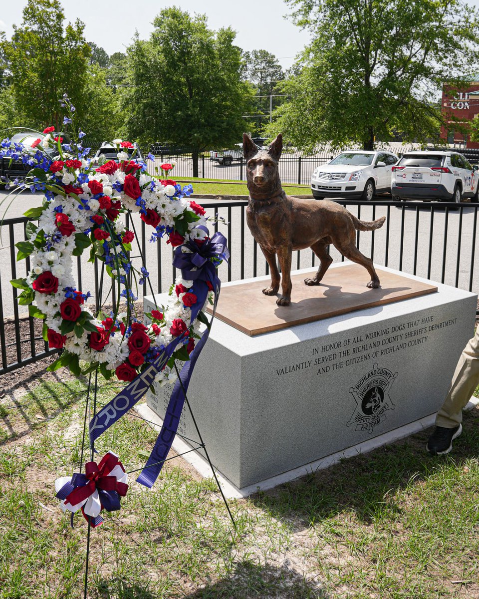 myCVETS's tweet image. Today, @RCSD unveiled a powerful new monument honoring the K9 officers who have given their lives in the line of duty. 🐾💙 We are deeply moved by this tribute and are honored to partner with #RCSD to help care for the animals who serve and protect our community.