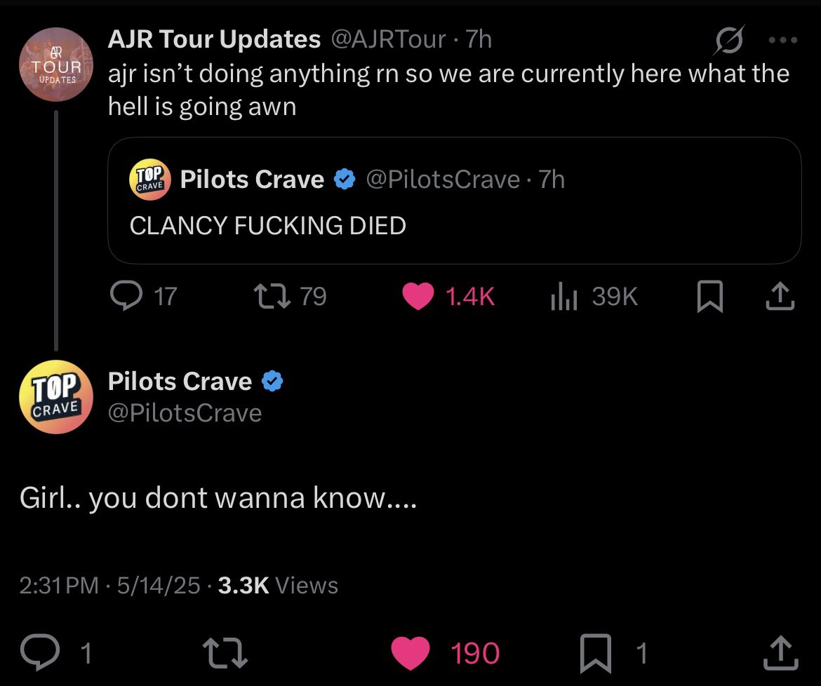 cIancyisdead's tweet photo. the funniest part about yesterday imo has to be clancys defeat being so serious that it transcended gimmick accounts, update accounts, and fanbases https://t.co/WYA60lYcmW