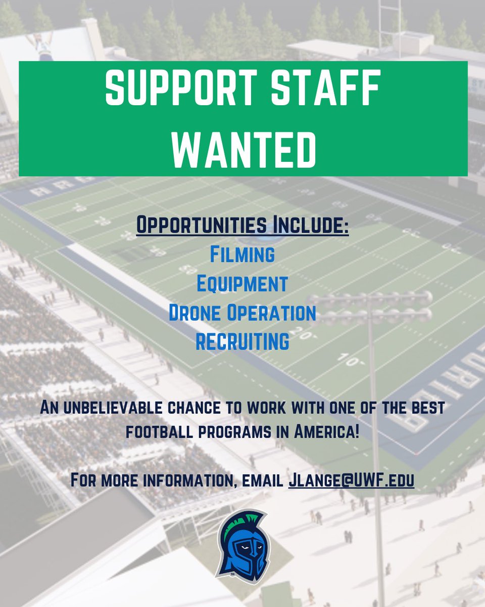 UWF Football (@uwffootball) on Twitter photo Calling all UWF Students!
Come join the Argos & help assist our football program this upcoming season. Email jlange@uwf.edu for more information. Calling all UWF Students!
Come join the Argos & help assist our football program this upcoming season. Email jlange@uwf.edu for more information.