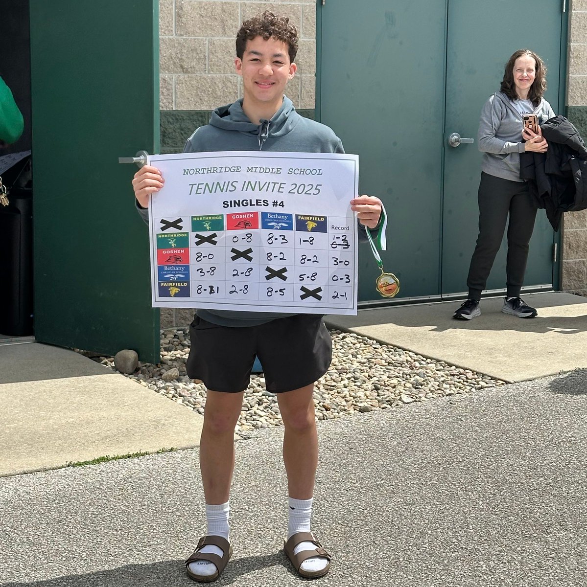 GJH tennis won the Northridge Invitational on Saturday, May 3. Not only did they win the trophy, but they also won seven of the eight flights. Most importantly, they showed great team spirit by cheering for one another as they waited for their next match.