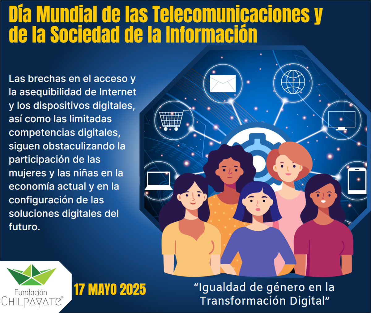 FundChilpayate's tweet photo. Es importante #chilpayates💚 avanzar en la igualdad de género en el ámbito digital📱, para que las mujeres👩 y las niñas👧🏼 de todo el mundo🌎 puedan beneficiarse de esta transformación y además de contribuir a ella.
#chilpayatesinformados🗣 https://t.co/PLVyWsl7BY