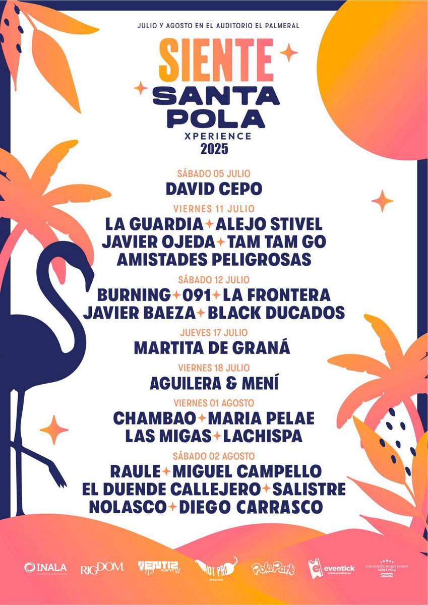 🎉 ¡Este verano #SantaPola vibra con música y humor!
Llega el Siente Santa Pola Xperience 2025 al Auditorio El Palmeral 🎶
🎟️ Entradas aquí  👉 sientesantapolaxp.com

#ComunitatValenciana #CostaBlanca