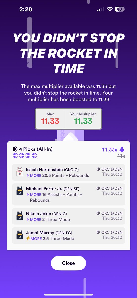 DufflebagSanta1's tweet image. @DabbleFantasy  #rocketboost
Well okay ??? Pressed launch and instantly stopped.... whats that about ?? #nbabets