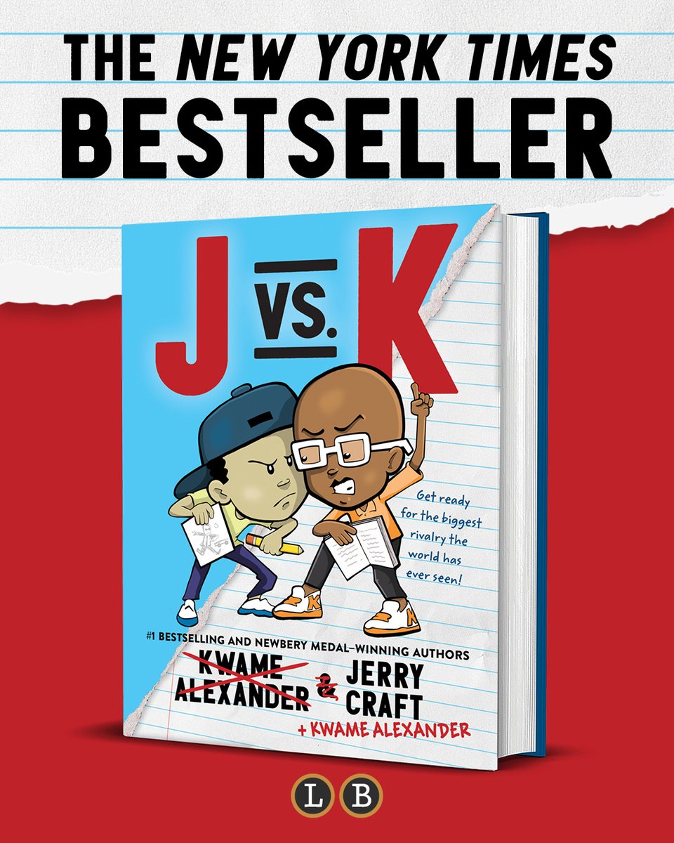 Little, Brown Young Readers (@littlebrownyr) on Twitter photo J VS. K IS A NEW YORK TIMES BESTSELLER!! This might be the rivalry for all time, but here we're all winning! Major congratulations to Kwame Alexander and <a href="/JerryCraft/">Jerry Craft</a> and a huge thank you to the fans who have made this possible! J VS. K IS A NEW YORK TIMES BESTSELLER!! This might be the rivalry for all time, but here we're all winning! Major congratulations to Kwame Alexander and <a href="/JerryCraft/">Jerry Craft</a> and a huge thank you to the fans who have made this possible!