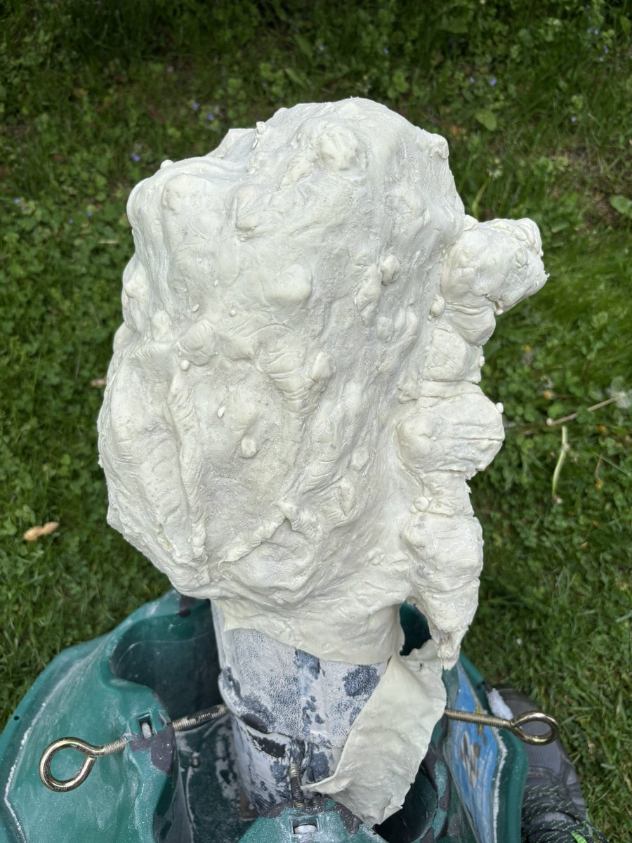 1Monstermatt's tweet photo. #GhoulMourningManiacs!! It’s THIRSTday!! First useable copy of my Man-Thing Mask. Just needs a little cleaning and trimming before painting. (Christmas tree stand not included🥴) #marvel #horror #Halloween #monstermasks https://t.co/SvXUOCz3b2