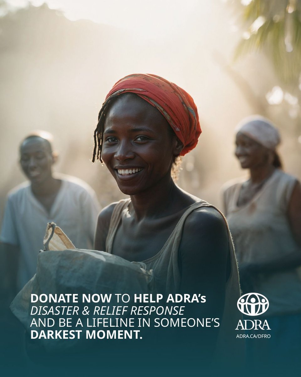 adracanada's tweet image. Crisis doesn’t wait and neither should we.
Millions are hungry due to conflict and disaster.
Your donation to ADRA Canada helps deliver food, clean water &amp;amp; urgent aid. 💚 
Be the lifeline.
#ADRACanada #DFRO #LoveResponds #EndHunger
