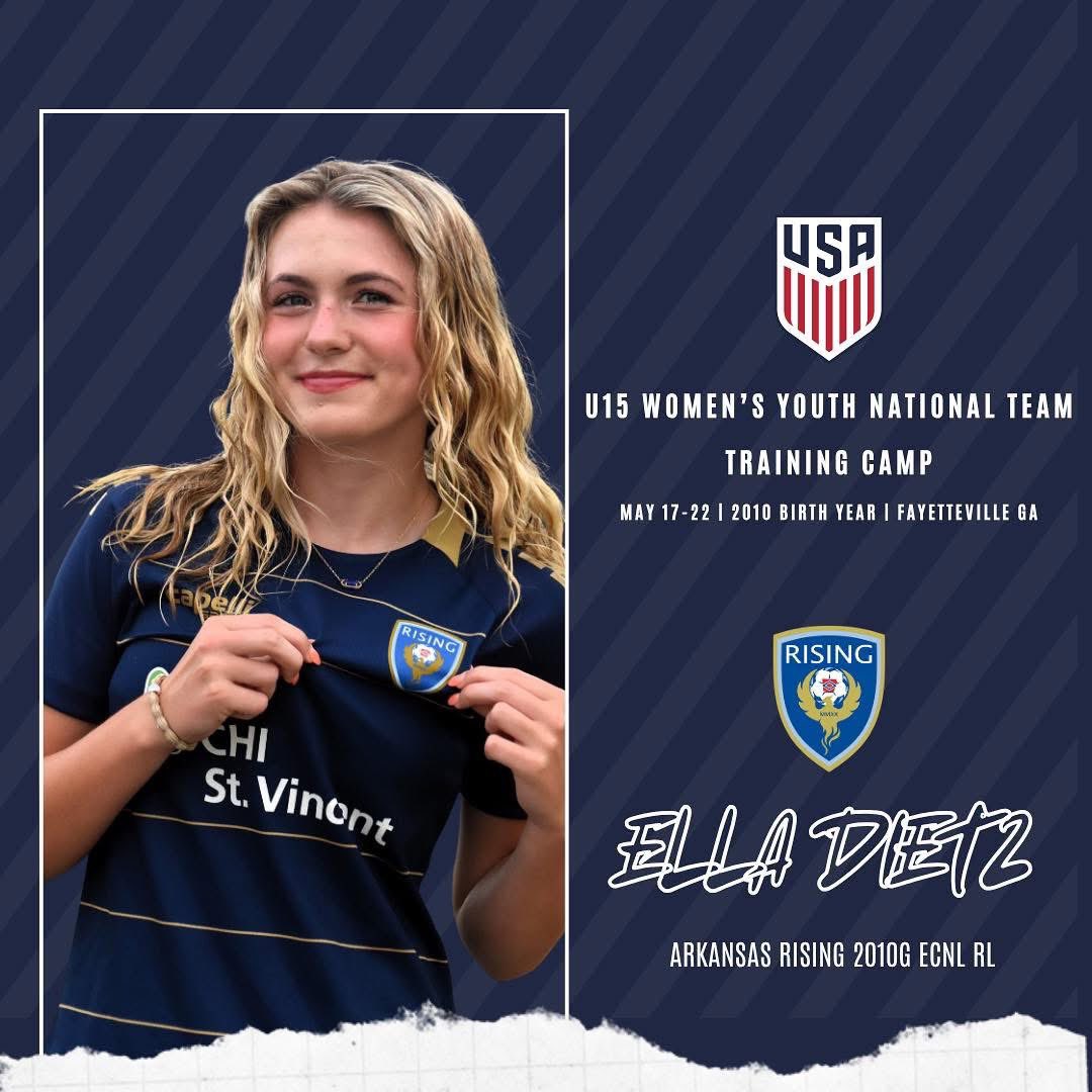 Ella Dietz is heading back to camp! 

Congratulations to her on being selected for the U.S. U15 Girls National Team Training Camp for the second time! 

We are proud to support her journey at the highest level.

#alwaysrising #risingready