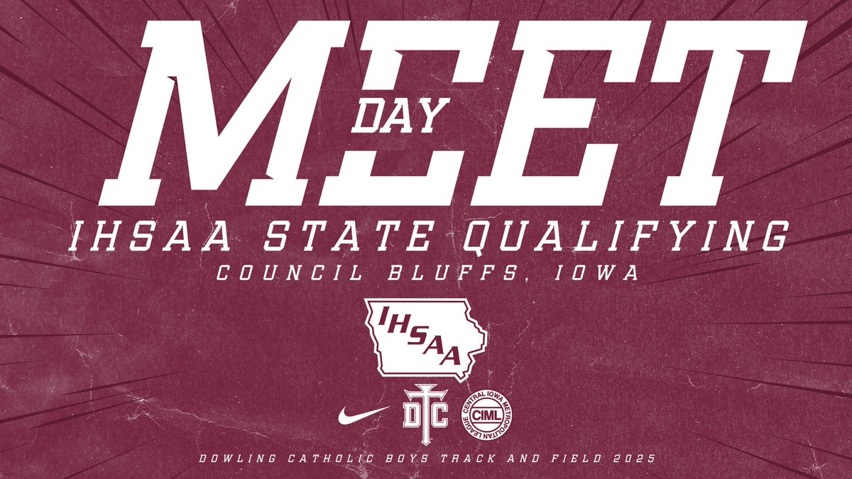 dchstrack's tweet photo. State Qualifying Meet Day in Council Bluffs!

📍 Gale Wickersham Athletic Complex 
🕓 Field Events 4:00 pm
🕟 Running Events 4:45 pm
📊 https://t.co/0aWsWTOhMg

#PursuingExcellence https://t.co/1xOwTDcecj