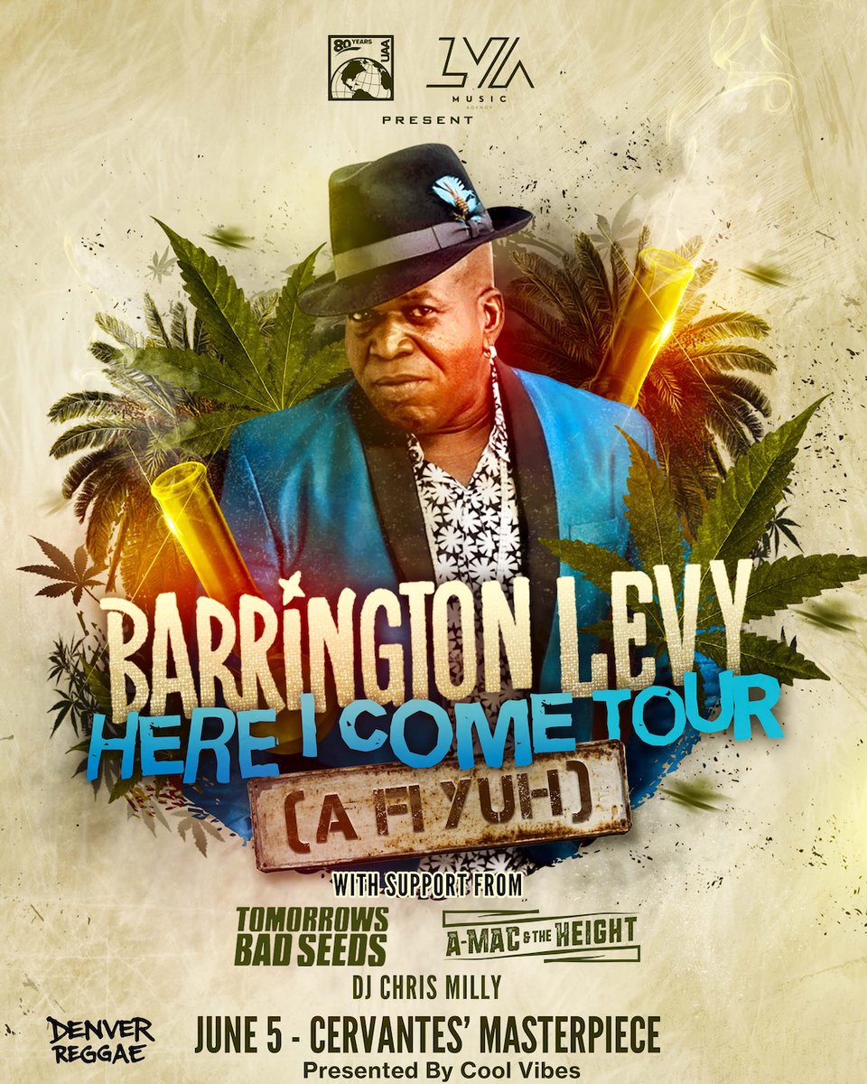 Denver Reggae (@denverreggae) on Twitter photo 🔥 TICKET GIVEAWAY 🔥
June 5 🇯🇲 Barrington Levy with <a href="/TmrBadSeeds/">TOMORROWS BAD SEEDS</a>, A-Mac & The Height, @djchrismilly at <a href="/CervantesDenver/">Cervantes Denver</a> DENVER!
Enter Contests:
➡️ IG: instagram.com/p/DJrwBI0SVS0/
➡️ FB: facebook.com/photo?fbid=131…
🎟 etix.com/ticket/p/87923…
#barringtonlevy #denver #reggae 🔥 TICKET GIVEAWAY 🔥
June 5 🇯🇲 Barrington Levy with <a href="/TmrBadSeeds/">TOMORROWS BAD SEEDS</a>, A-Mac & The Height, @djchrismilly at <a href="/CervantesDenver/">Cervantes Denver</a> DENVER!
Enter Contests:
➡️ IG: instagram.com/p/DJrwBI0SVS0/
➡️ FB: facebook.com/photo?fbid=131…
🎟 etix.com/ticket/p/87923…
#barringtonlevy #denver #reggae