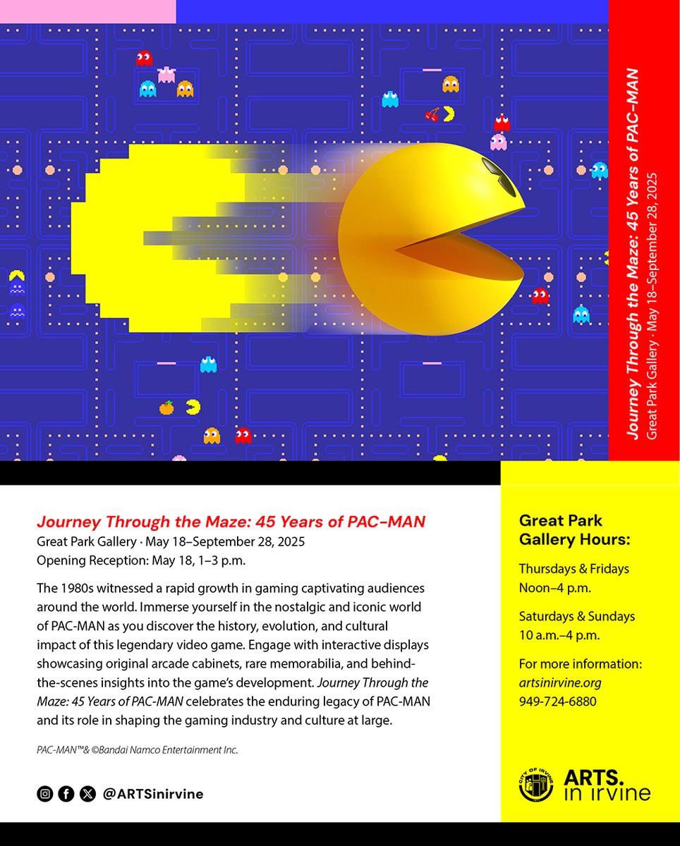 WAKA WAKA, Irvine! I made some PAC-MAN art for the "Journey Through the Maze" exhibition for #PACMAN45th. Opening ceremony is this Sunday, 5/18 1-3p at the Great Park Gallery <a href="/City_of_Irvine/">City of Irvine</a> <a href="/officialpacman/">PAC-MAN</a> <a href="/BandaiNamcoUS/">Bandai Namco US</a>