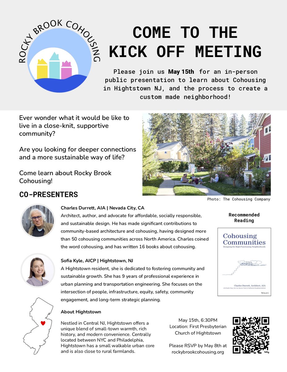 🌟 Tonight at 6:30PM! (EST) Don’t miss this free presentation about the new Cohousing community forming in Hightstown, NJ. A rare opportunity to learn how to live in a connected, intentional neighborhood designed for belonging and sustainability. Join us and see what’s possible!
