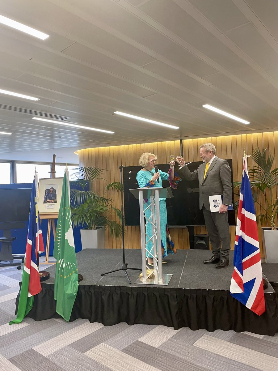 I’m delighted to attend Namibia’s belated independence celebrations in London. I look forward to seeing the 🇬🇧 and 🇳🇦 partnership go from strength to strength under Namibia’s first female President <a href="/SWAPOPRESIDENT/">President Netumbo Ndemupelila Nandi-Ndaitwah</a>. <a href="/UKinNamibia/">UK in Namibia🇬🇧🇳🇦</a>