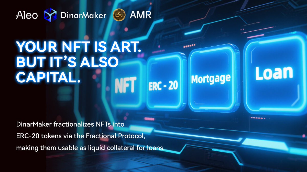 DinarMakerFound's tweet image. Your NFT is art.
But it’s also capital.

DinarMaker fractionalizes NFTs into ERC-20 tokens via the Fractional Protocol,
making them usable as liquid collateral for loans.

💡 You don’t sell your NFT. You unlock it.

🎨 #NFTFinance #Fractionalized #ERC20