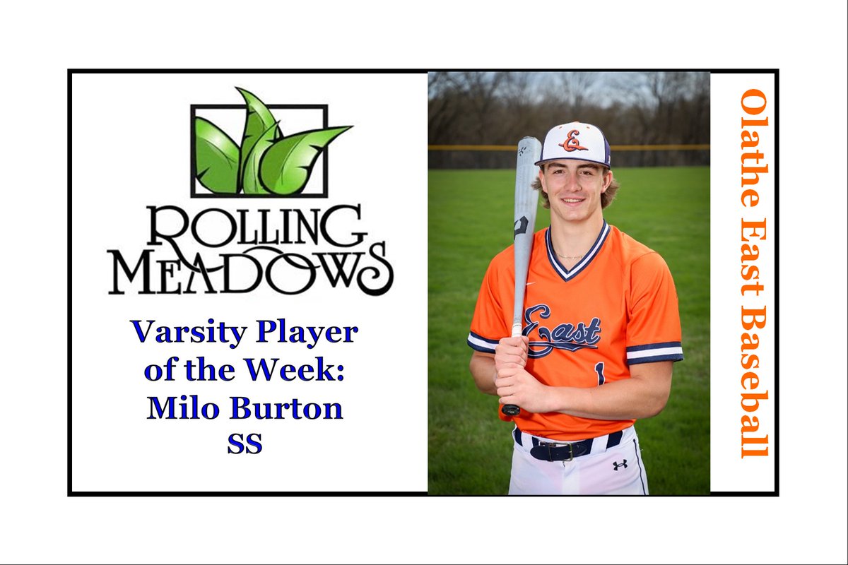 Last week, Milo Burton was flying around the field with the leather and smashing the baseball to a tune of .444 BA at the plate.  He compiled 3 2B and 2 SB from the lead-off spot in the lineup.  Awesome job Milo!  You are the Rolling Meadows Landscape Varsity Player of the Week!