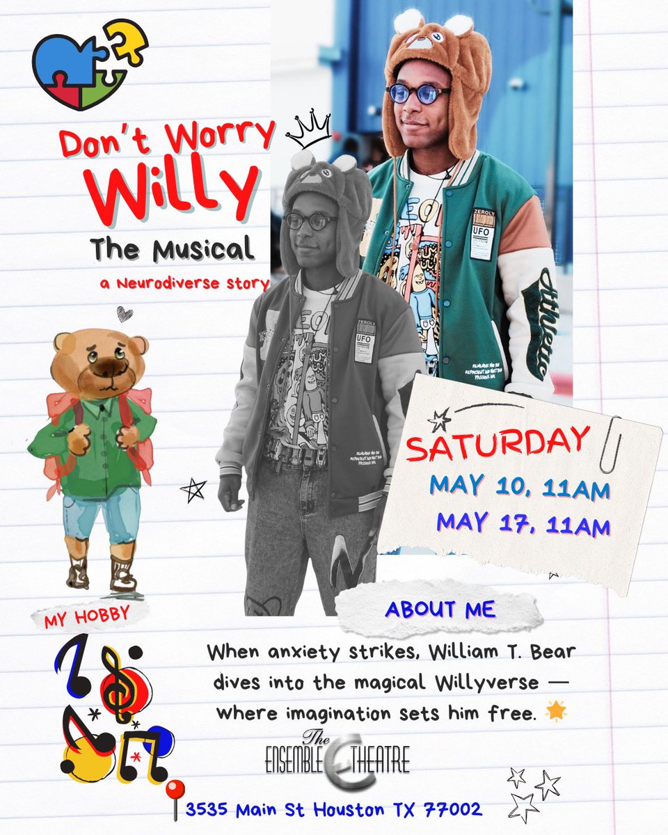 THIS SATURDAY is your LAST CHANCE to catch a public performance of ‘Don’t Worry Willy: The Musical’ at The Ensemble Theatre!

Don’t miss your opportunity to enjoy an AMAZING children’s musical-get your tickets TODAY🎟:

…semblehouston.my.salesforce-sites.com/ticket/PatronT…