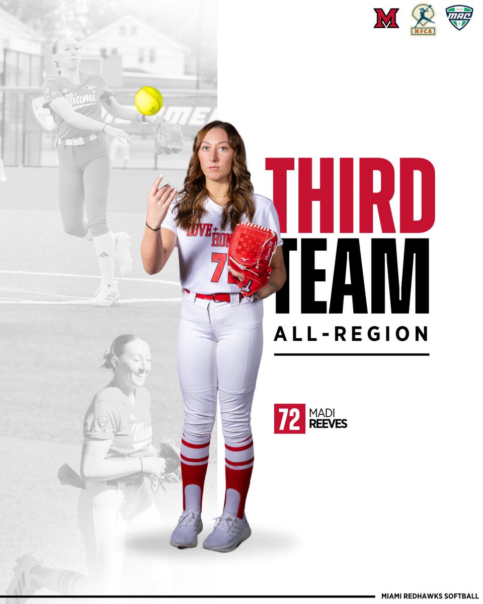 We have 3️⃣ All-Region Selections

Congratulations to Shelby Kunkel and Chloe Parks on being named to the NFCA Second Team! 

Congratulations to Madi Reeves on being named to the NFCA Third Team! 

#RiseUpRedhawks