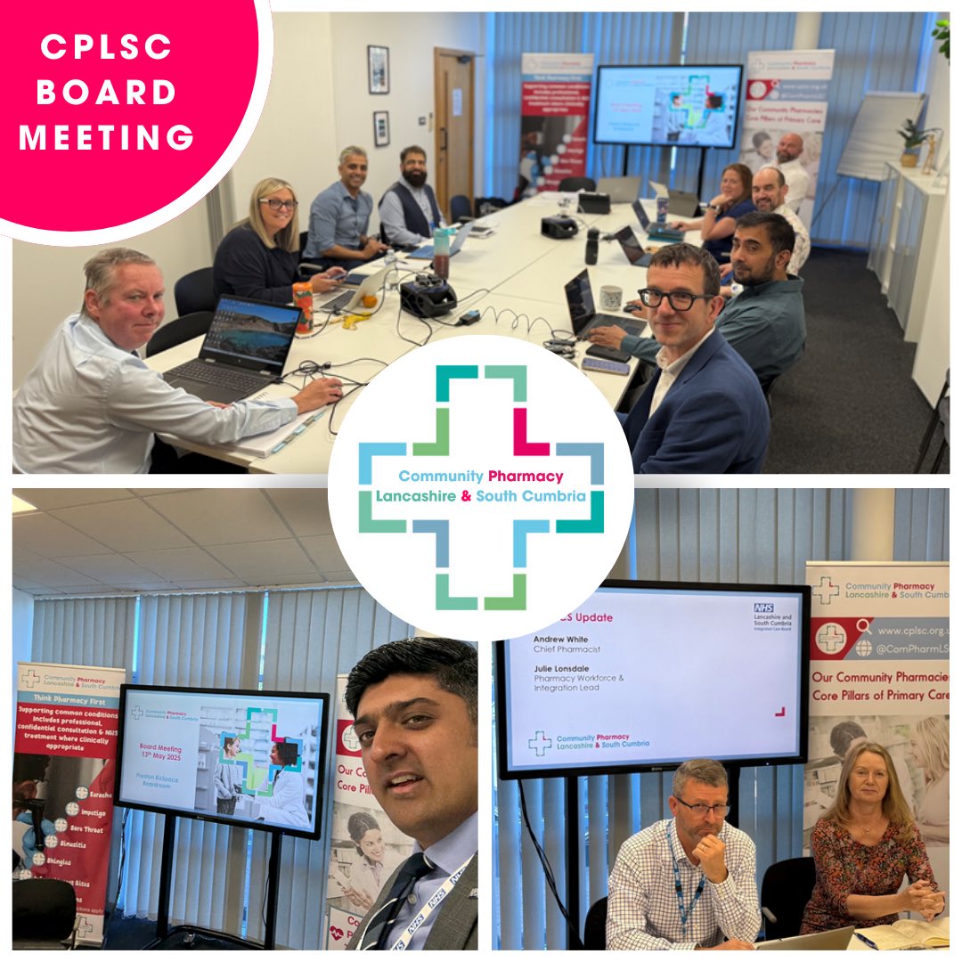 CPLSC (@compharmlsc) on Twitter photo Another packed agenda at CPLSC Board, ensuring effective governance, robust representation& unwavering support for our contractors. Great to have Fin <a href="/ComPharmEngland/">Community Pharmacy England</a> & <a href="/LSCICB/">Lancashire and South Cumbria ICB</a> <a href="/PeterTinson1/">Peter Tinson</a> Amy&chief Pharmacist Andrew alongside Julie in discussing key contractor matters Another packed agenda at CPLSC Board, ensuring effective governance, robust representation& unwavering support for our contractors. Great to have Fin <a href="/ComPharmEngland/">Community Pharmacy England</a> & <a href="/LSCICB/">Lancashire and South Cumbria ICB</a> <a href="/PeterTinson1/">Peter Tinson</a> Amy&chief Pharmacist Andrew alongside Julie in discussing key contractor matters