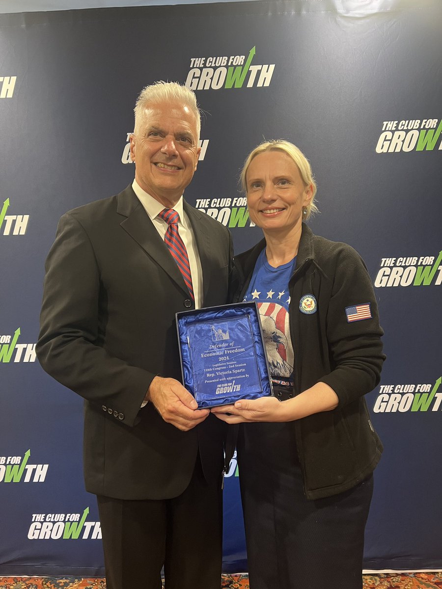 Victoria Spartz (@victoria_spartz) on Twitter photo Honored to receive the Defender of the Economic Freedom award from the <a href="/club4growth/">Club for Growth</a> this week! Honored to receive the Defender of the Economic Freedom award from the <a href="/club4growth/">Club for Growth</a> this week!