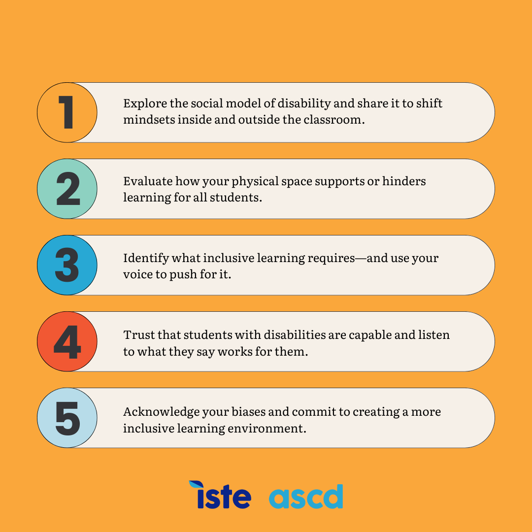 ISTEofficial's tweet image. This #GAAD, we’re rethinking disability and calling for an #InclusionReboot. The social model shows it’s not just about impairments, but how environments include or exclude.
💡 Read how ASCD + ISTE are shifting mindsets: hubs.ly/Q03mQc6X0