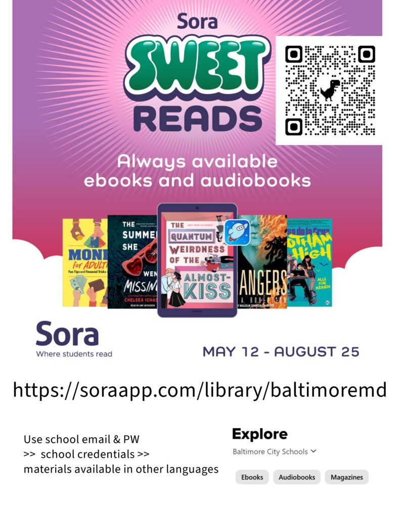 We’re excited to share some sweet news –this year’s selection is a mix of more than 100 ebooks (and select audiobooks) available for free and simultaneous use until August 25.  All titles will be prominently displayed in a themed curation on your school’s Sora app in CLEVER