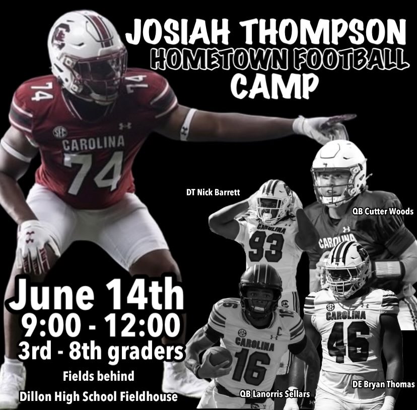 Kelvin Roller (@coachroller5) on Twitter photo forms.office.com/Pages/Response…
Click on the link above to register your kid. Josiah Thompson, USC players, along with DHS football coaches will be camp instructors. Josiah was 2024 Fr All SEC and Fr All American! T shirt and lunch provided! <a href="/Dillon_Football/">Dillon Football</a> <a href="/GamecockFB/">Gamecock Football</a> <a href="/CoachSBeamer/">Shane Beamer</a> forms.office.com/Pages/Response…
Click on the link above to register your kid. Josiah Thompson, USC players, along with DHS football coaches will be camp instructors. Josiah was 2024 Fr All SEC and Fr All American! T shirt and lunch provided! <a href="/Dillon_Football/">Dillon Football</a> <a href="/GamecockFB/">Gamecock Football</a> <a href="/CoachSBeamer/">Shane Beamer</a>