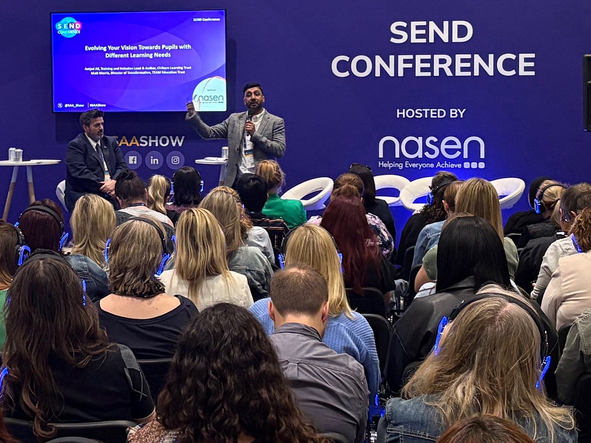 Amjad Ali (@teachleadaali) on Twitter photo A pleasure to present at <a href="/SAA_Show/">Schools & Academies Show</a> today and to share a stage with <a href="/Mr_Matt_Morris/">Matt Morris</a> talking about Inclusive Visions.
<a href="/nasen_org/">nasen</a> A pleasure to present at <a href="/SAA_Show/">Schools & Academies Show</a> today and to share a stage with <a href="/Mr_Matt_Morris/">Matt Morris</a> talking about Inclusive Visions.
<a href="/nasen_org/">nasen</a>
