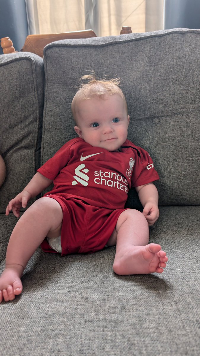 CokayneLouise's tweet photo. @LFC @LivEchonews @MoSalah  @VirgilvDijk  Jaxx is ready for the Trophy Parade!!! #lfc https://t.co/KE0zRgFKiw