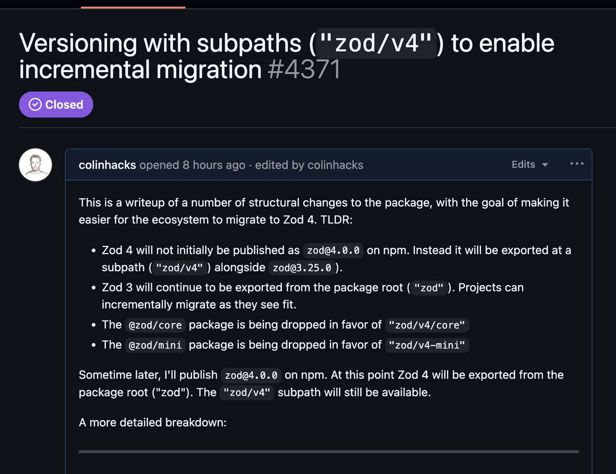 colinhacks/zod tweet media